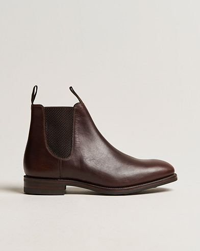 Herren | Handgefertigte Schuhe | Loake 1880 | Chatsworth Chelsea Boot Dk Brown Waxy Calf