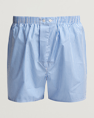 Herren | Unterhosen | Derek Rose | Classic Fit Cotton Boxer Shorts Blue Stripe