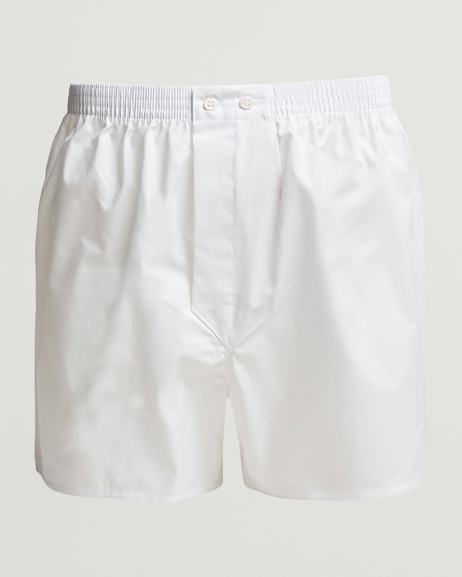 Derek Rose Classic Fit Cotton Boxer Shorts White – Weiß
