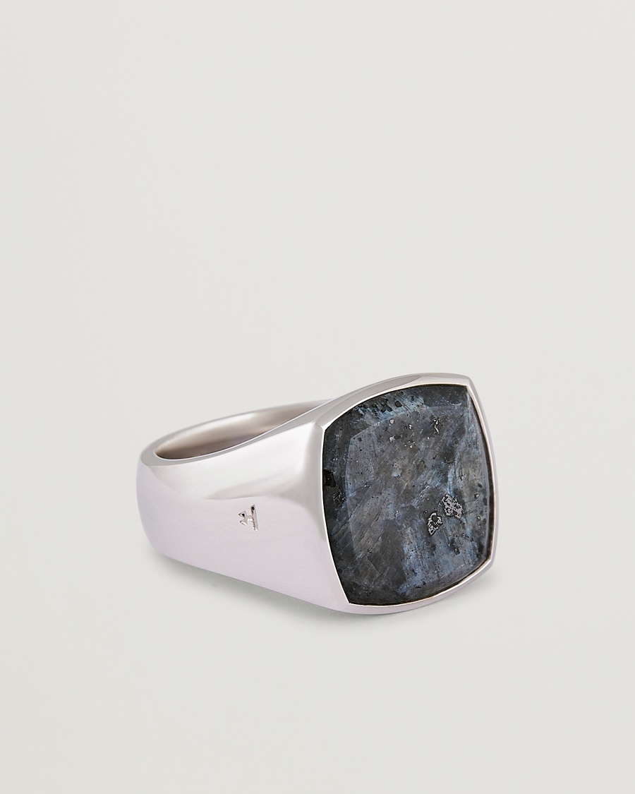 Tom Wood Cushion Larvikite Ring Silver – Silber