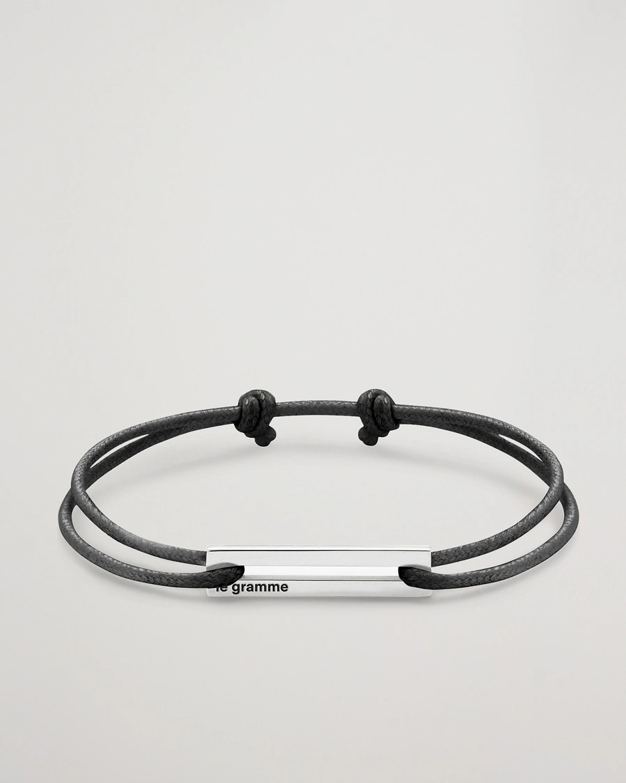 LE GRAMME Cord Bracelet Le 17/10 Black/Sterling Silver – Schwarz