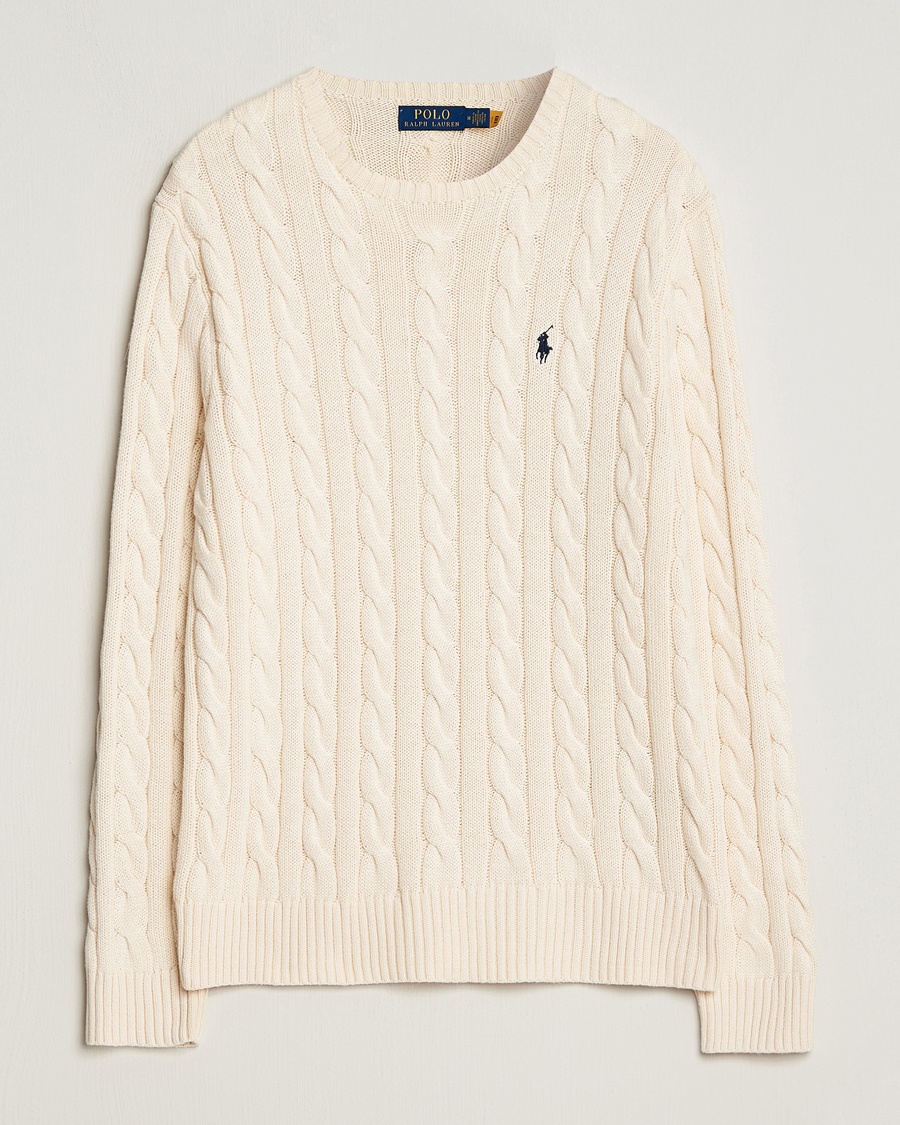 Polo Ralph Lauren Cotton Cable Pullover Andover Cream – Weiß