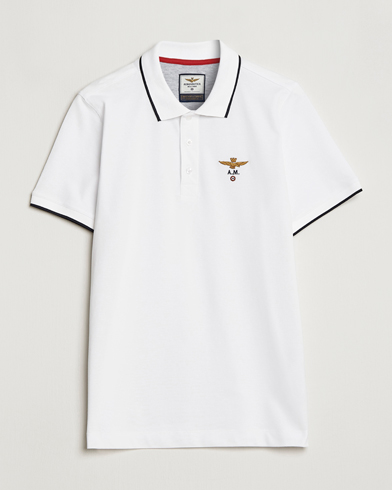 Herren | Kurzarm-Poloshirts | Aeronautica Militare | Garment Dyed Cotton Polo Off White