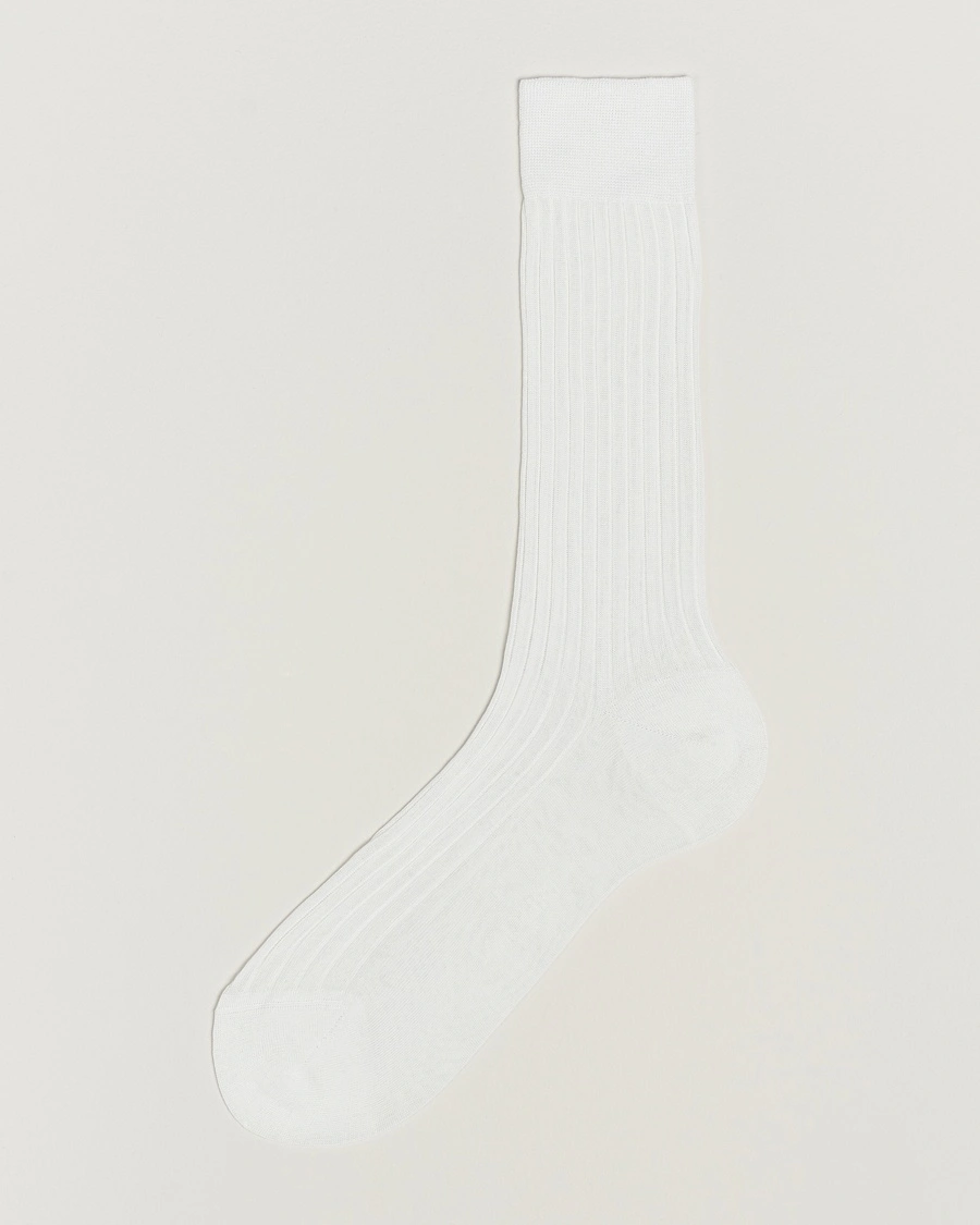 Bresciani Cotton Ribbed Short Socks White – Weiß