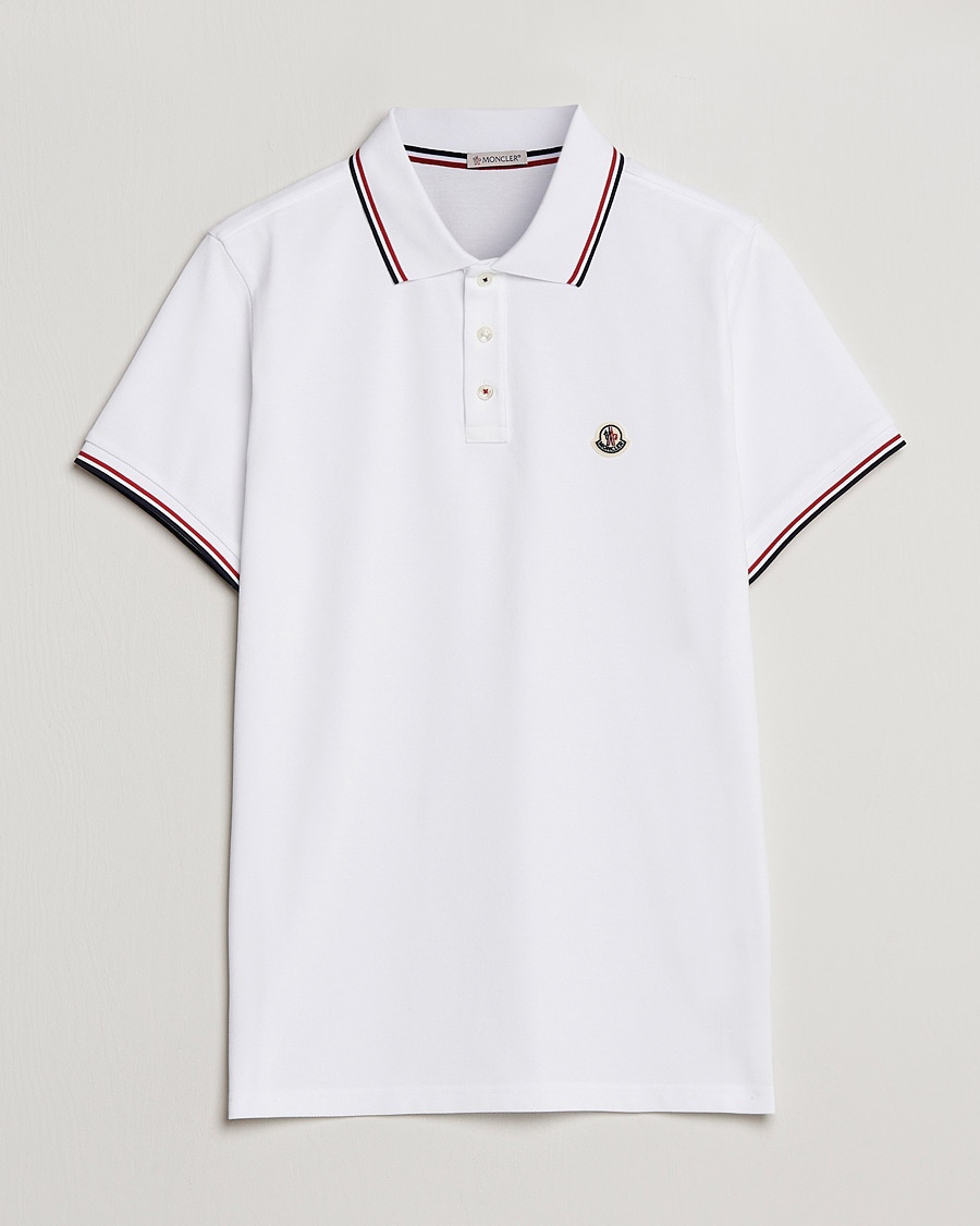 Moncler Contrast Rib Polo White – Weiß