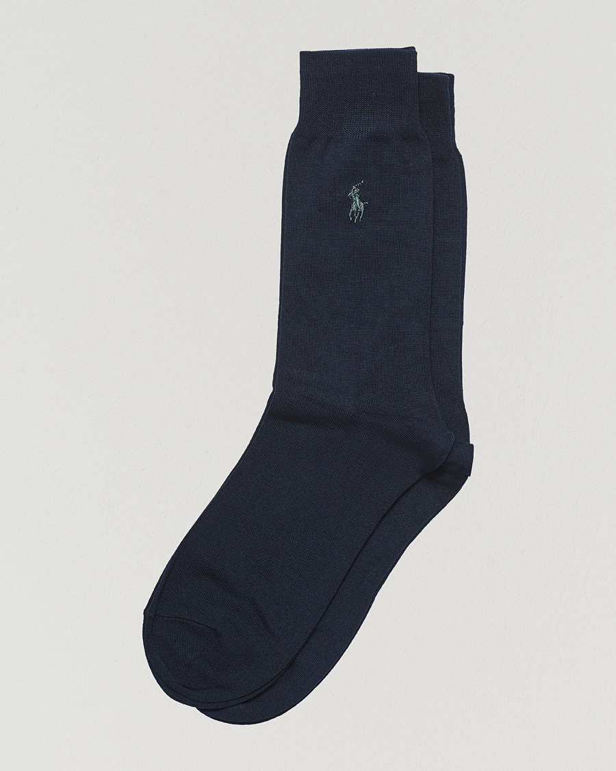 Polo Ralph Lauren 2-Pack Mercerized Cotton Socks Admiral Blue – Blau