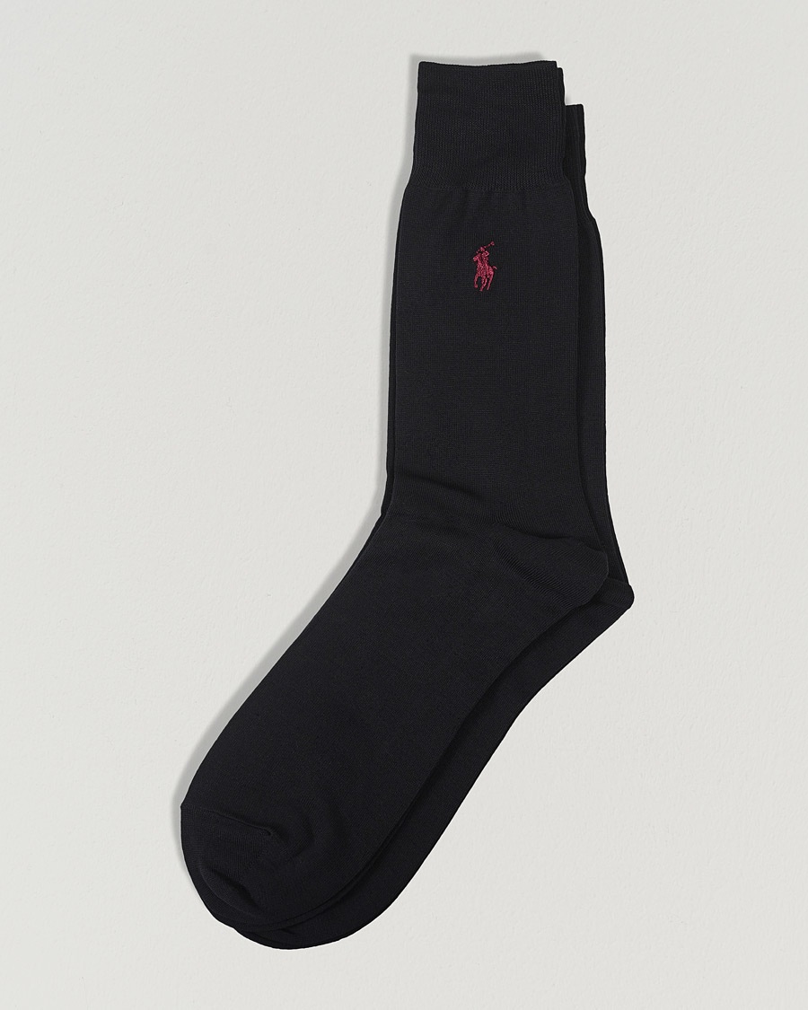 Polo Ralph Lauren 2-Pack Mercerized Cotton Socks Black – Schwarz
