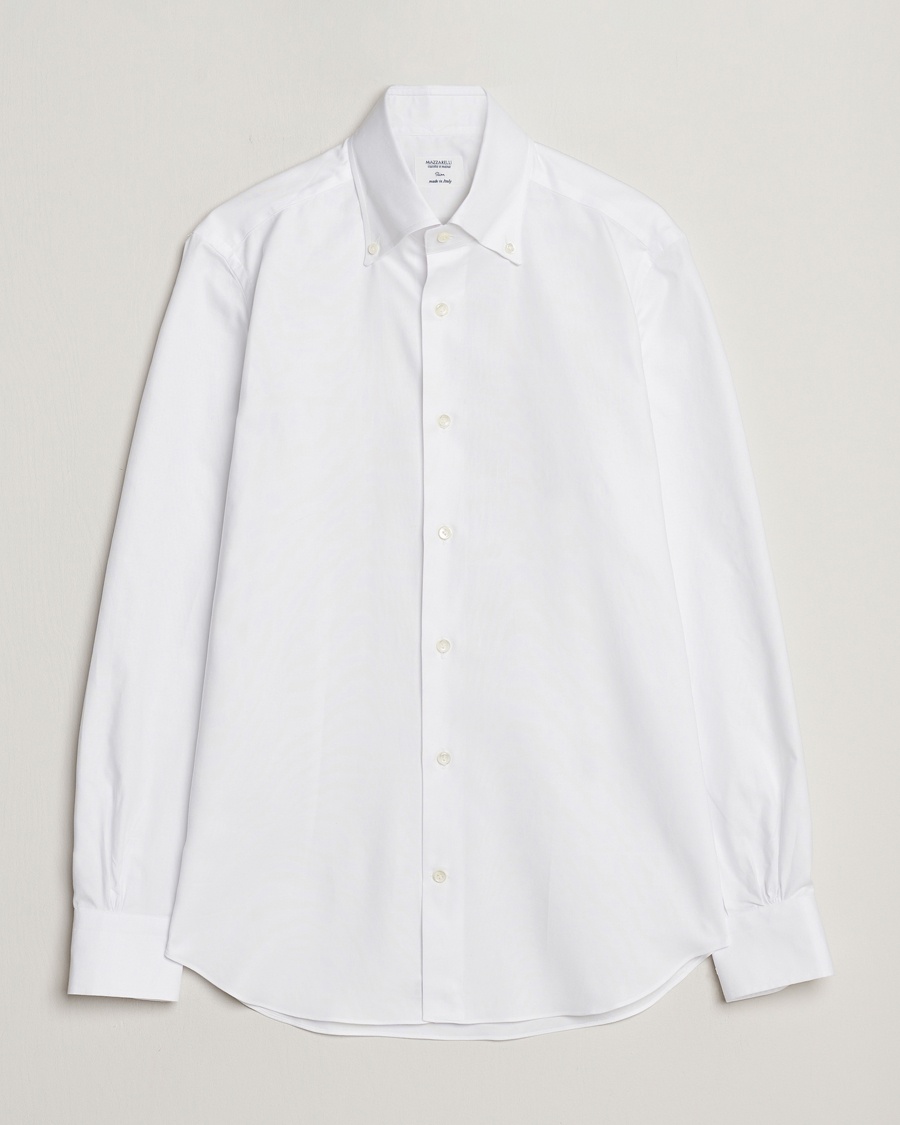 Mazzarelli Soft Oxford Button Down Shirt White – Weiß