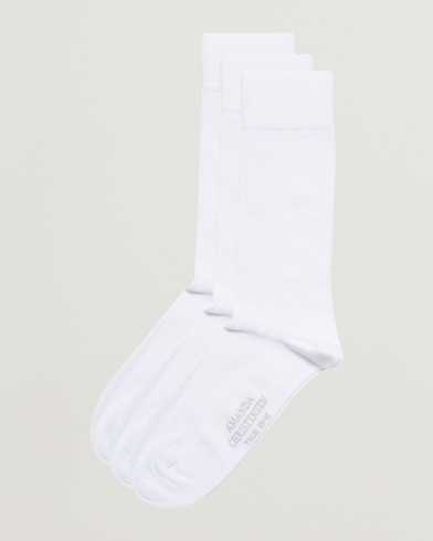 Herren | Normale Socken | Amanda Christensen | 3-Pack True Cotton Socks White