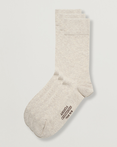 Herren |  | Amanda Christensen | 3-Pack True Cotton Socks Sand Melange