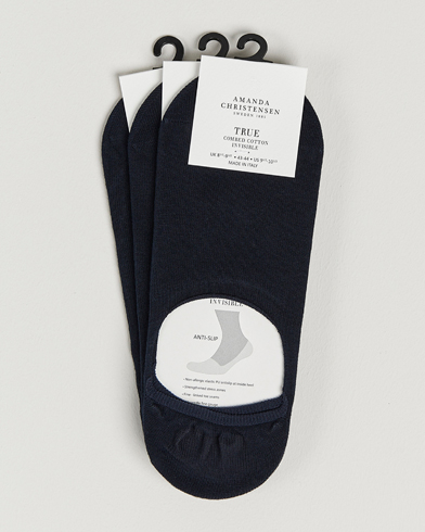 Herren |  | Amanda Christensen | 3-Pack True Cotton Invisible Socks Dark Navy