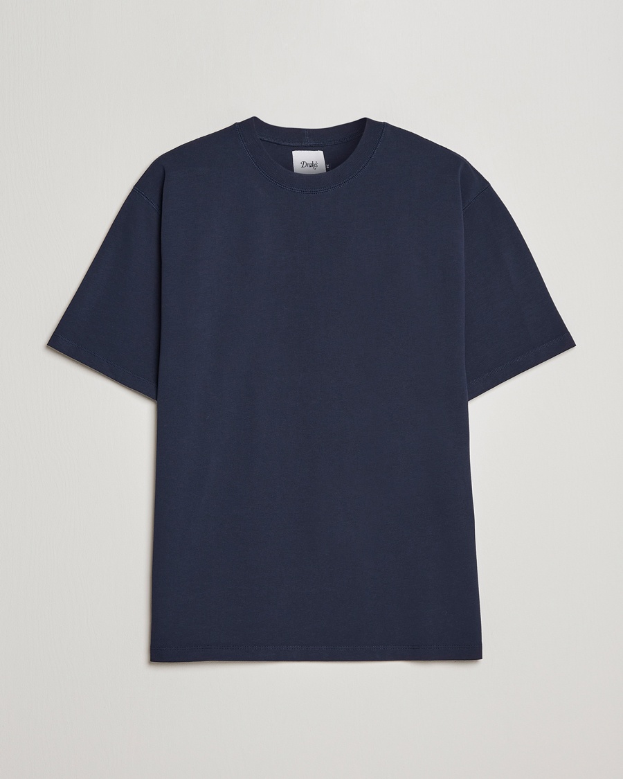 Drake's Short Sleeve Hiking T-Shirt Navy – Blau