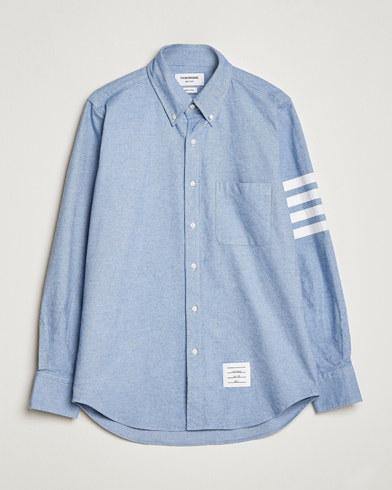 Herren | Thom Browne | Thom Browne | 4-Bar Flannel Shirt Light Blue