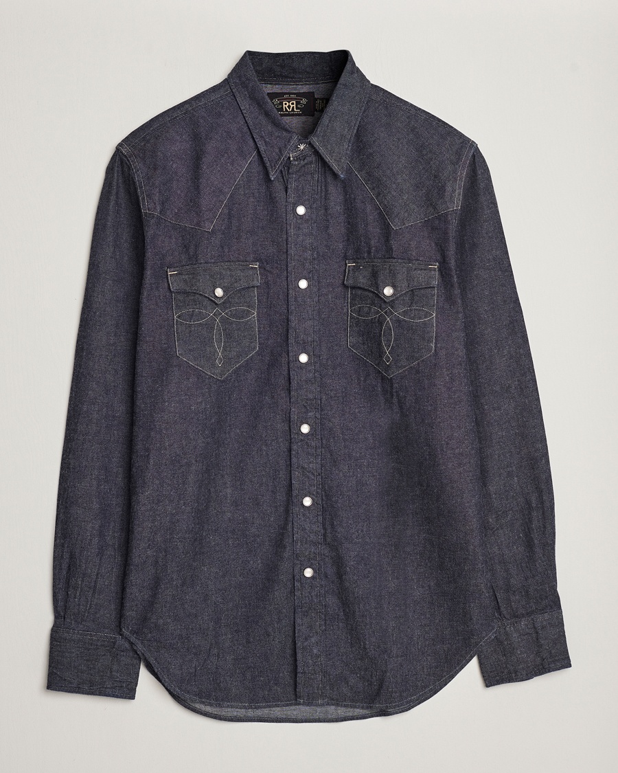 RRL Buffalo Western Shirt Rinse – Blau