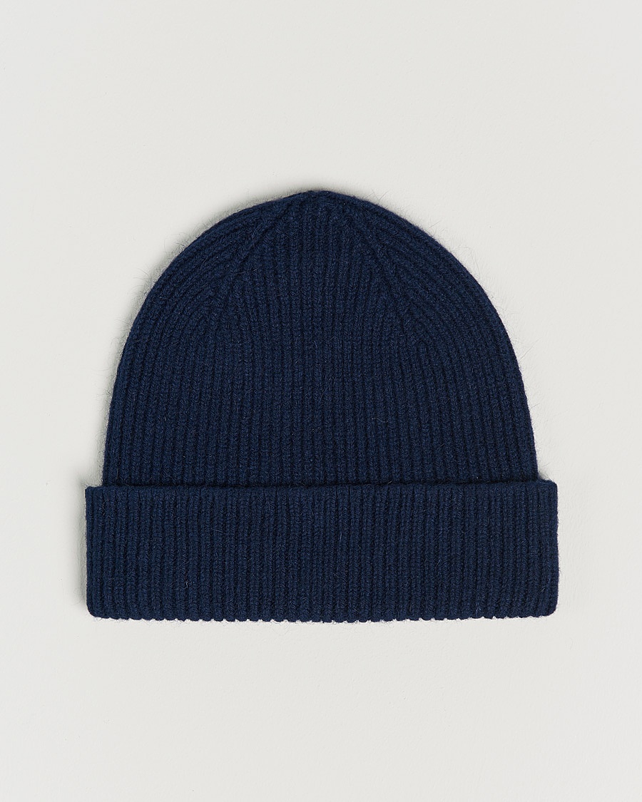 Le Bonnet Lambswool/Caregora Beanie Midnight – Blau