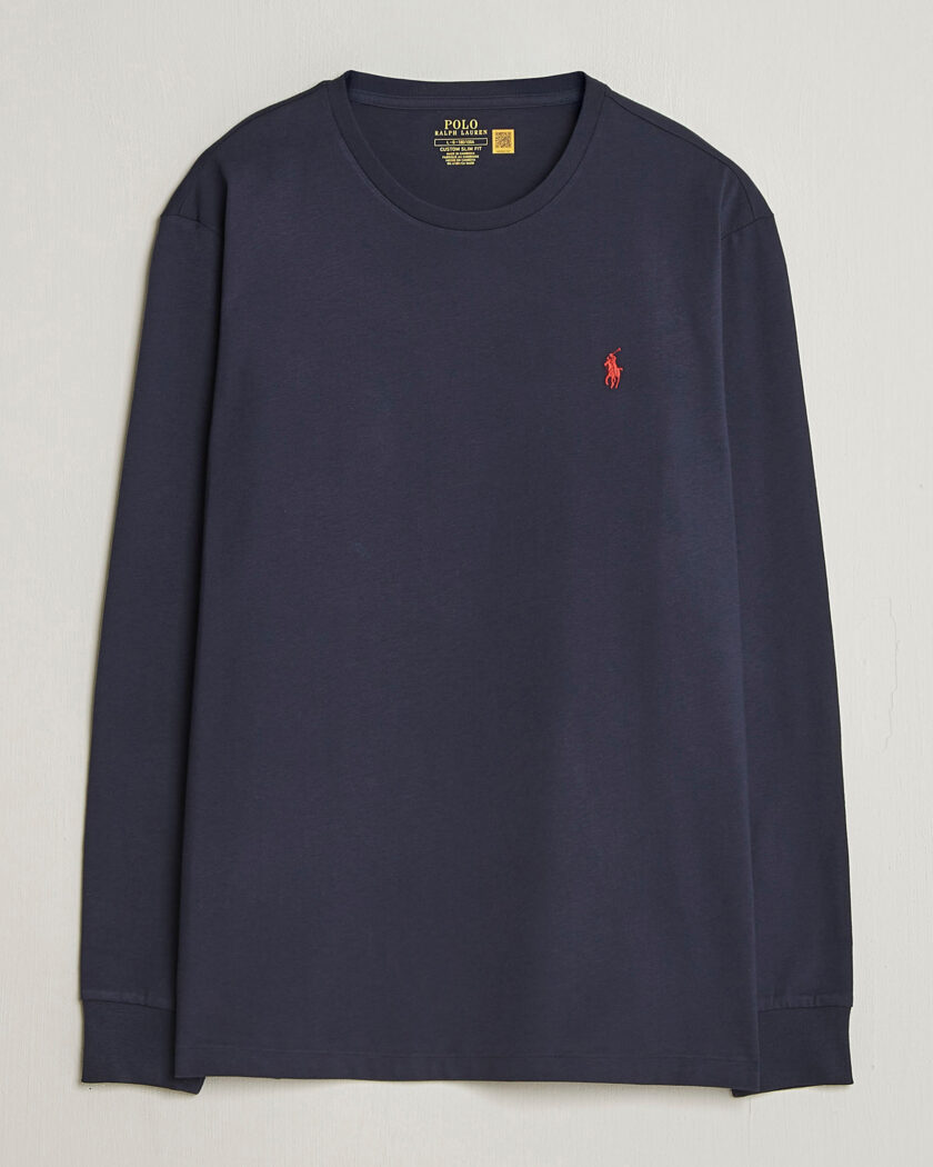Polo Ralph Lauren Custom Slim Fit Long Sleeve Tee Ink – Blau