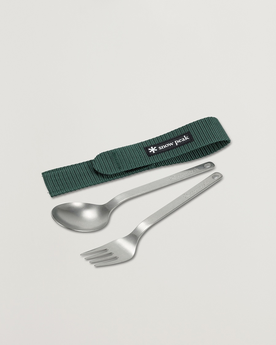 Snow Peak Fork & Spoon Set Titanium – Silber