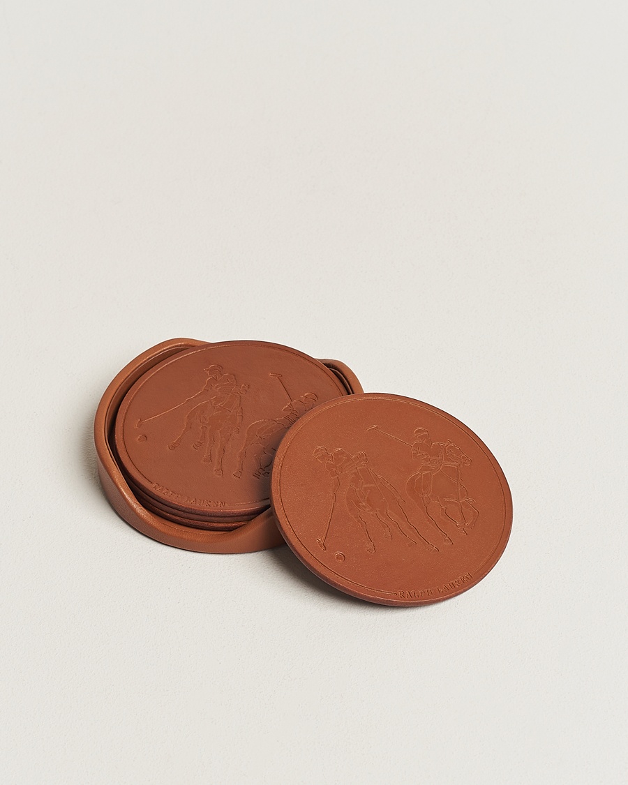 Ralph Lauren Home Garrett Leather Coaster Set – Braun