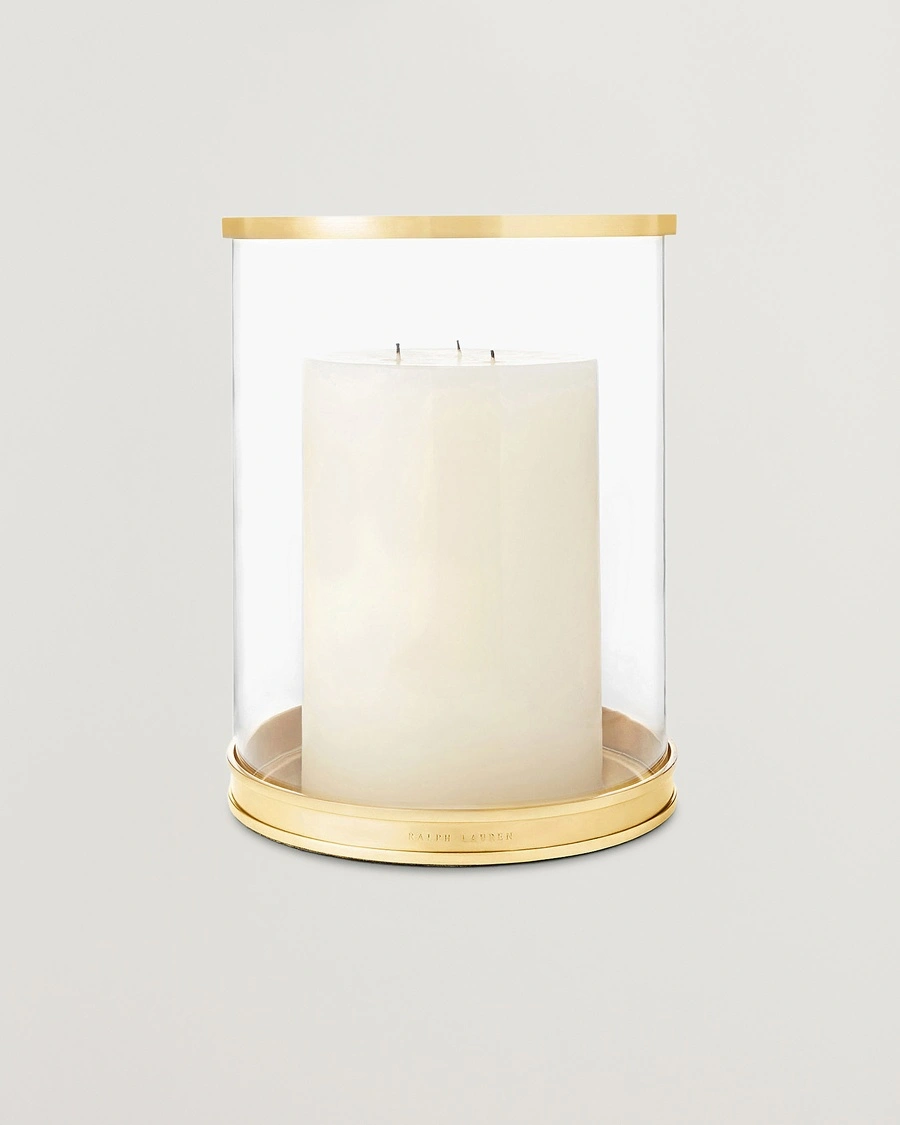 Ralph Lauren Home Modern Medium Hurricane Lamp Brass