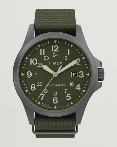Herren | Textil Strap | Timex | Field Post Solar Watch 41mm Green Dial