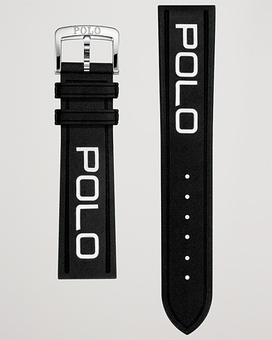 Herren | Uhrenarmband | Polo Ralph Lauren | Sporting Rubber Strap Black/White