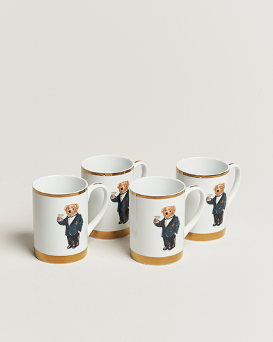 Herren | Für das Zuhause | Ralph Lauren Home | Thompson Bear Porcelain Mug Set 4pcs White/Gold