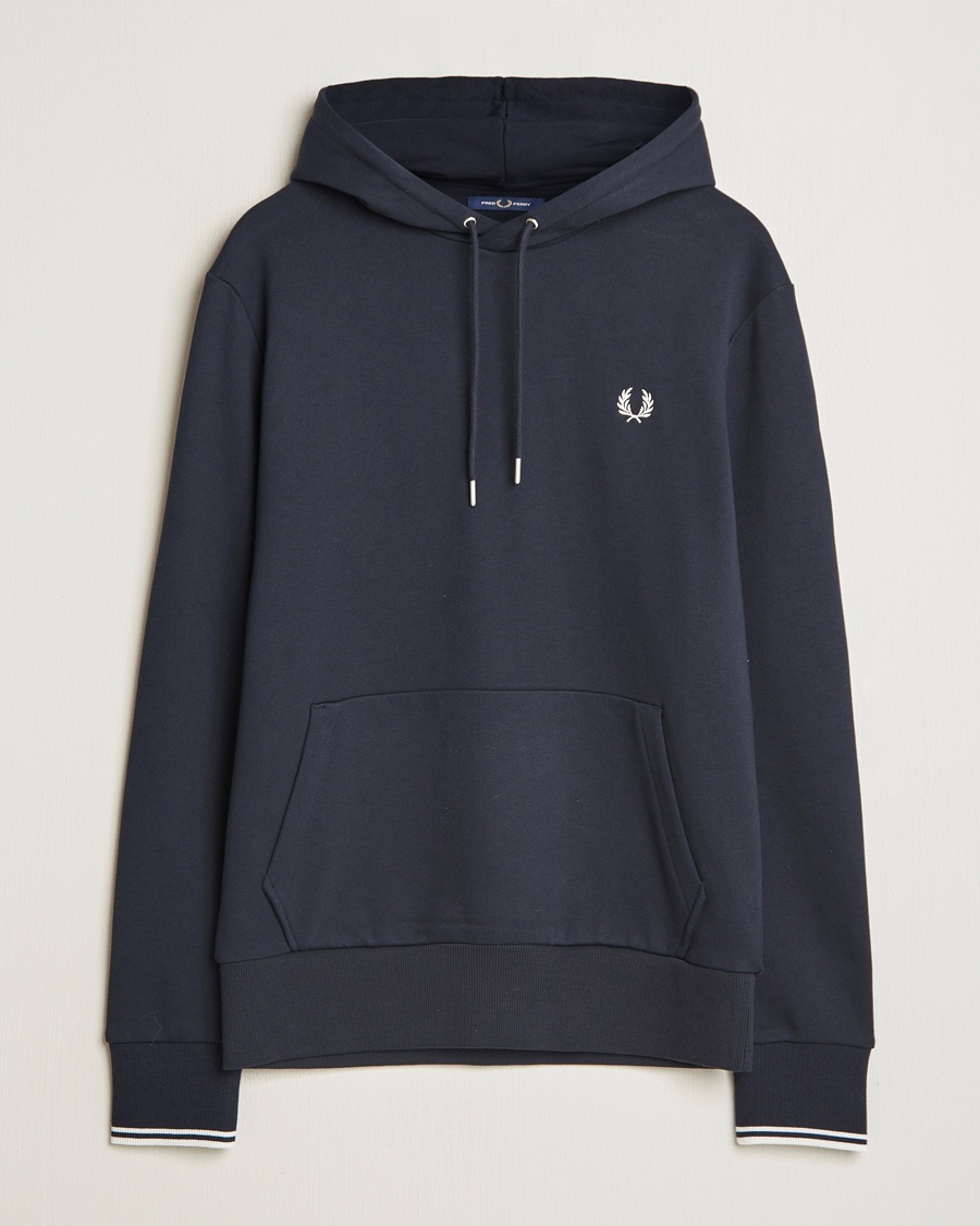 Fred Perry Tipped Hoodie Navy – Blau