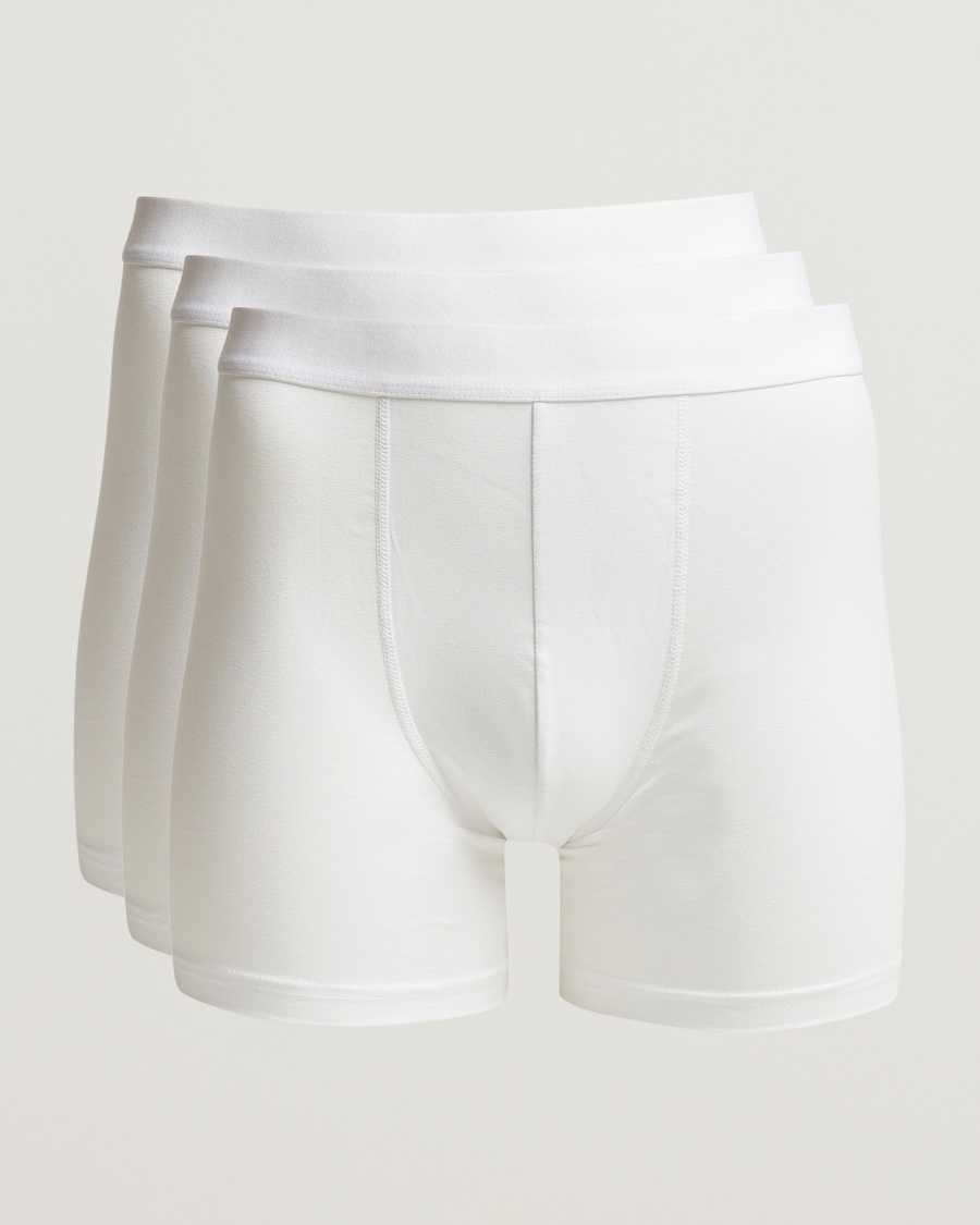 Bread & Boxers 3-Pack Long Boxer Brief White – Weiß