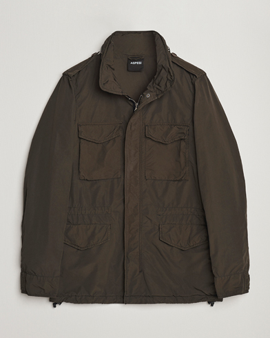 Herren | Klassische Jacken | Aspesi | Giubotto Garment Dyed Field Jacket Dark Military
