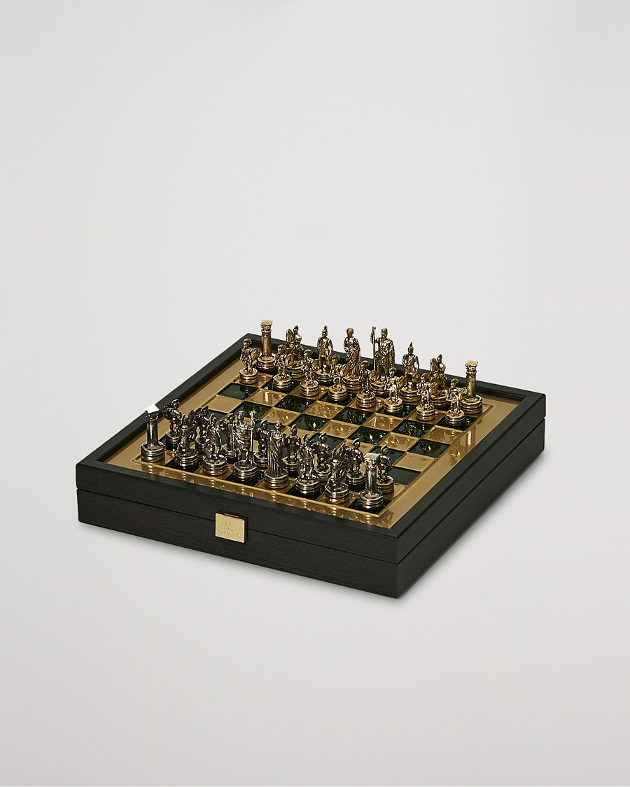 Manopoulos Greek Roman Period Chess Set Green – Grün