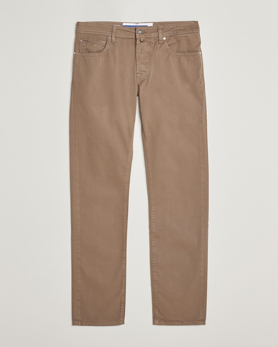Jacob Cohën Bard Garment Dyed Gabardine Trousers Khaki – Beige