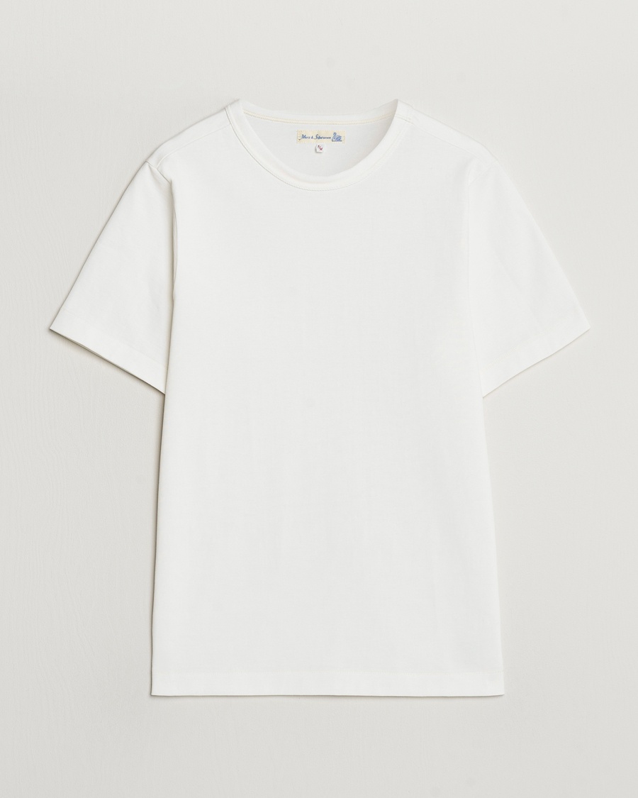 Merz b. Schwanen Relaxed Fit Loopwheeled T-Shirt White – Weiß