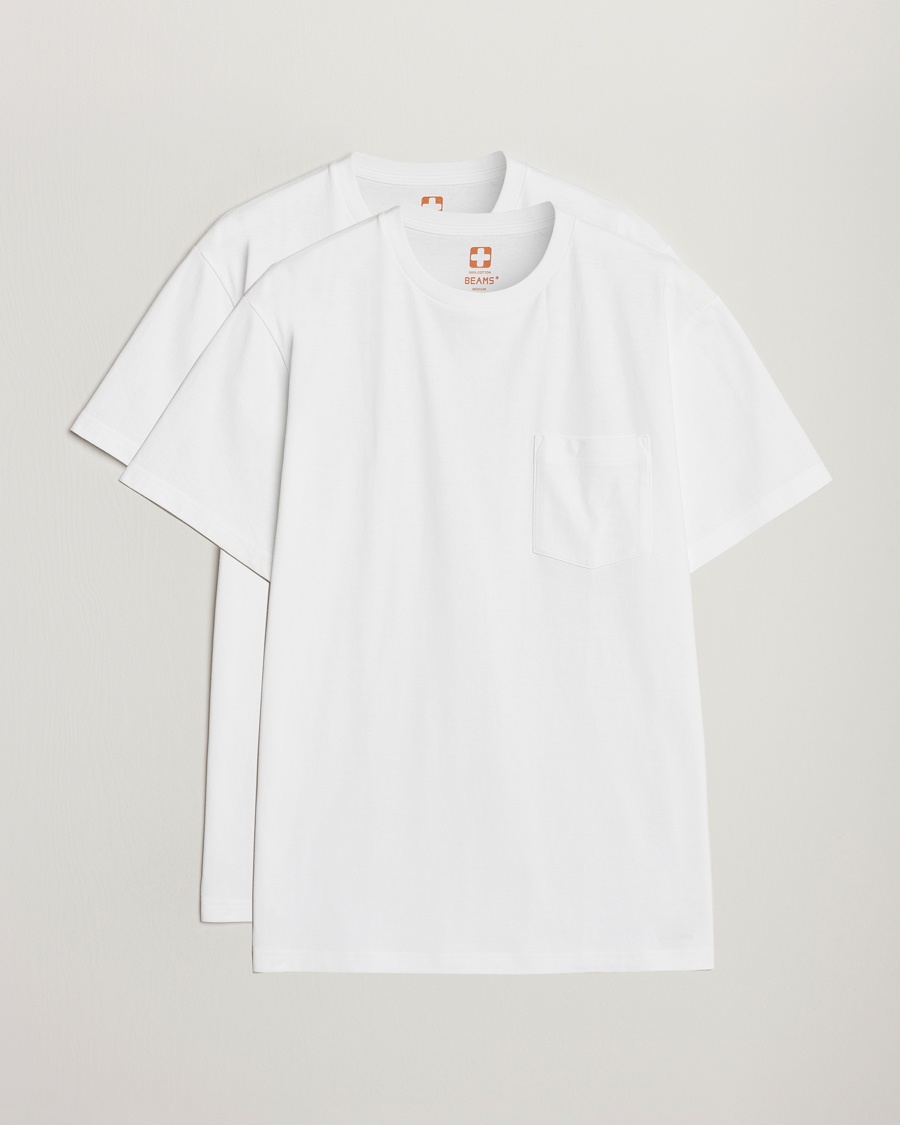 BEAMS PLUS 2-Pack Pocket T-Shirt White – Weiß