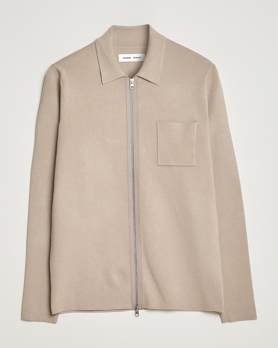 Samsøe Samsøe Guna Full Zip Pure Cashmere – Beige