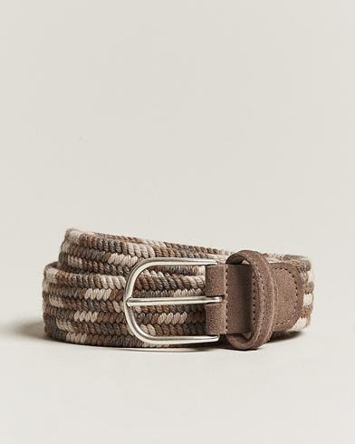 Herren |  | Anderson's | Braided Wool Belt Multi Natural