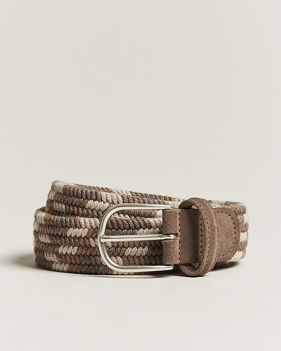 Anderson's Braided Wool Belt Multi Natural – Beige