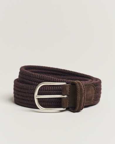 Herren | Italian Department | Anderson's | Braided Wool Belt Brown
