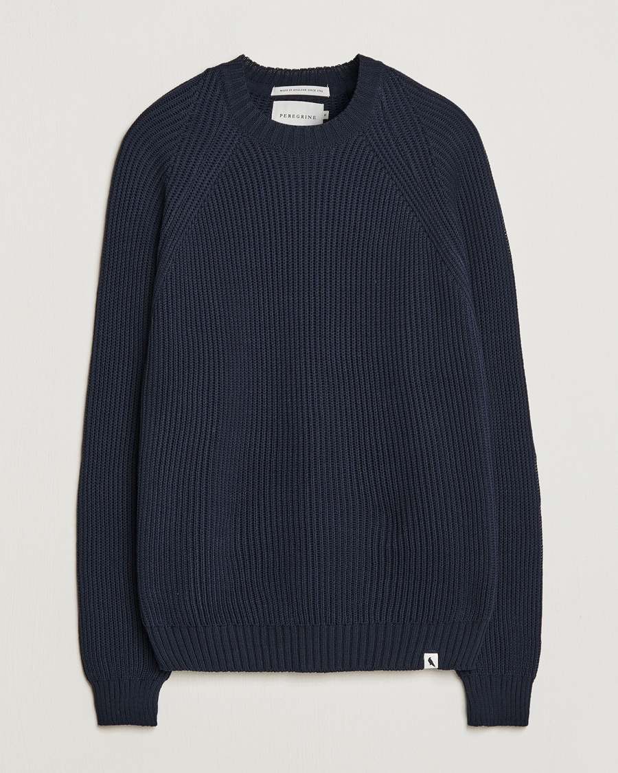 Peregrine Harry Organic Cotton Sweater Navy – Blau