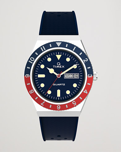 Herren | Gummiband | Timex | Q Diver 38mm Rubber Strap Blue/Red