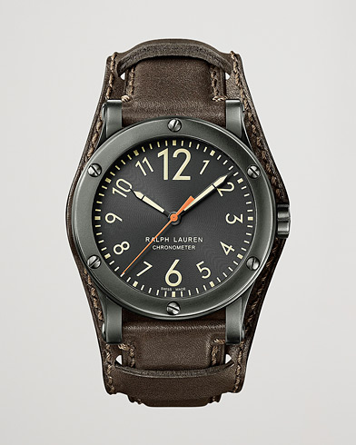 Herren | Lederarmband | Polo Ralph Lauren | 45mm Safari Chronometer Black Steel/Calf Strap