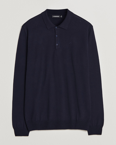 Herren | Bestickte Polohemden | J.Lindeberg | Noel Light Merino Polo Shirt Navy