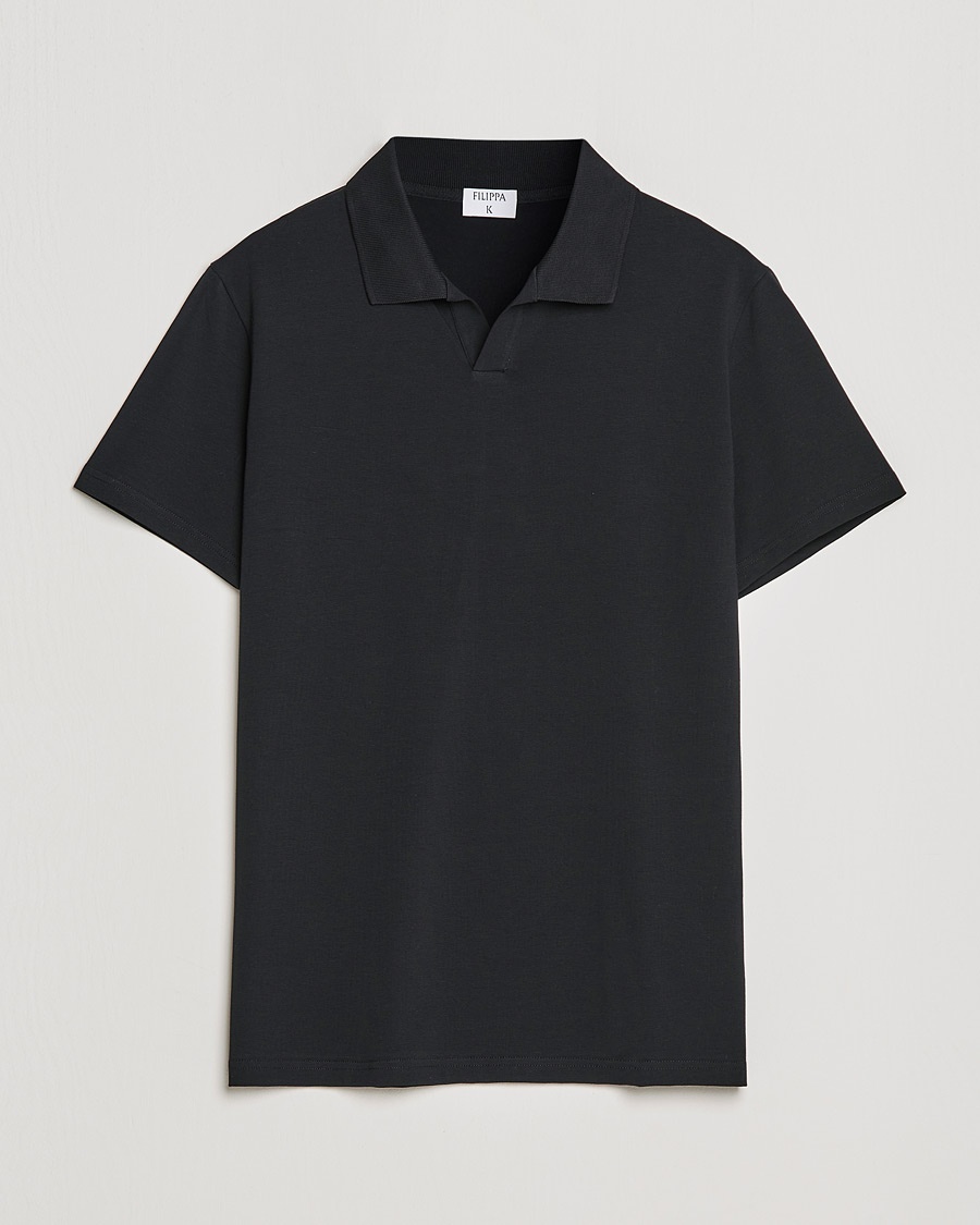 Filippa K Soft Lycra Polo Tee Black – Schwarz