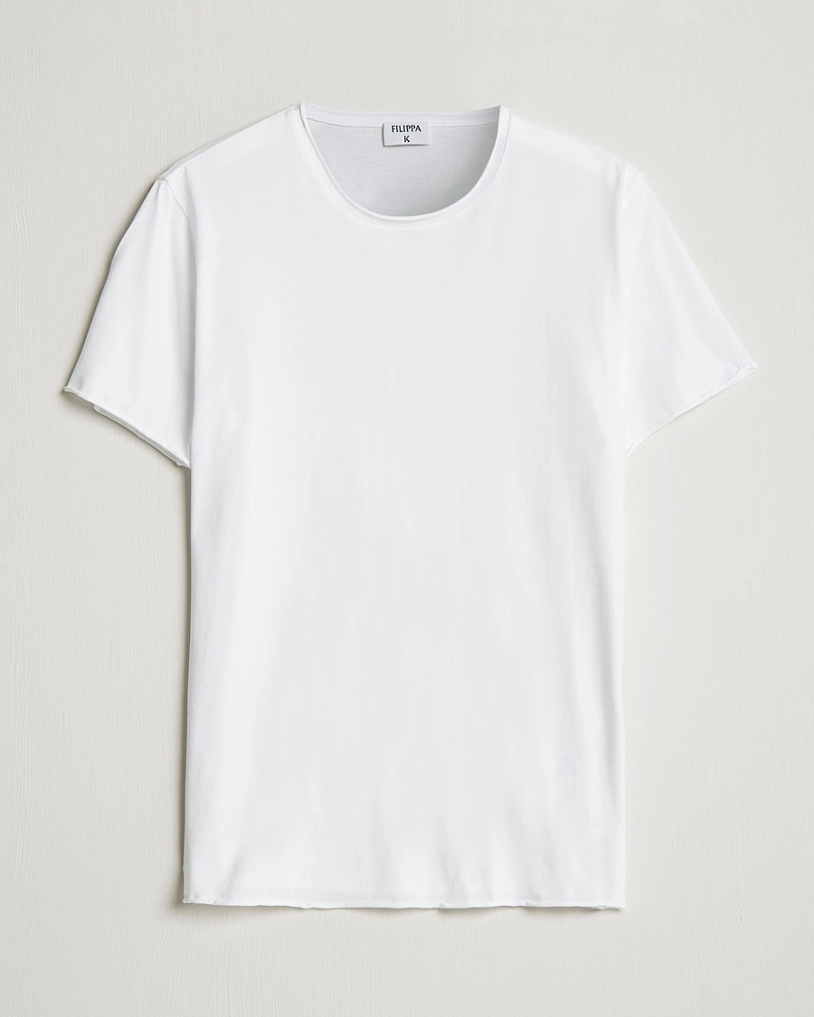 Filippa K Roll Neck Crew Neck Tee White – Weiß