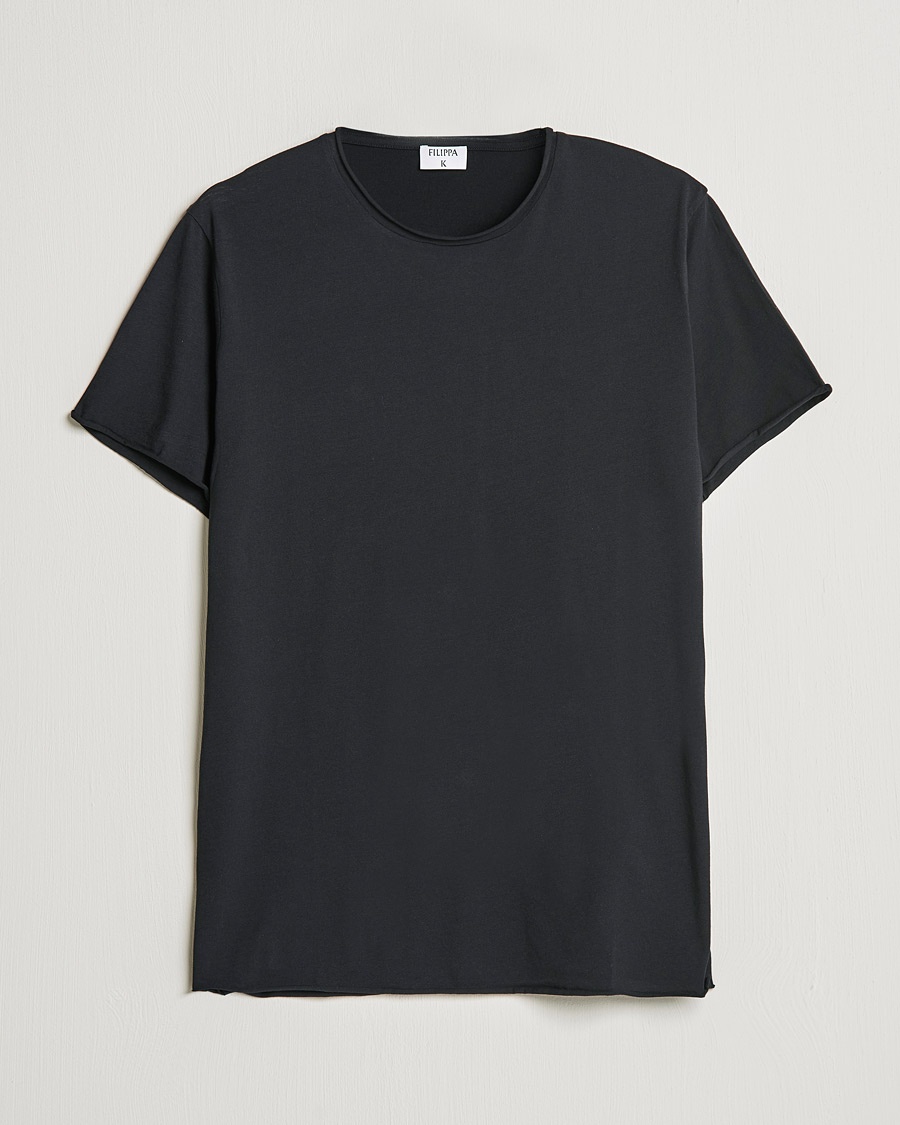 Filippa K Roll Neck Crew Neck Tee Black – Schwarz