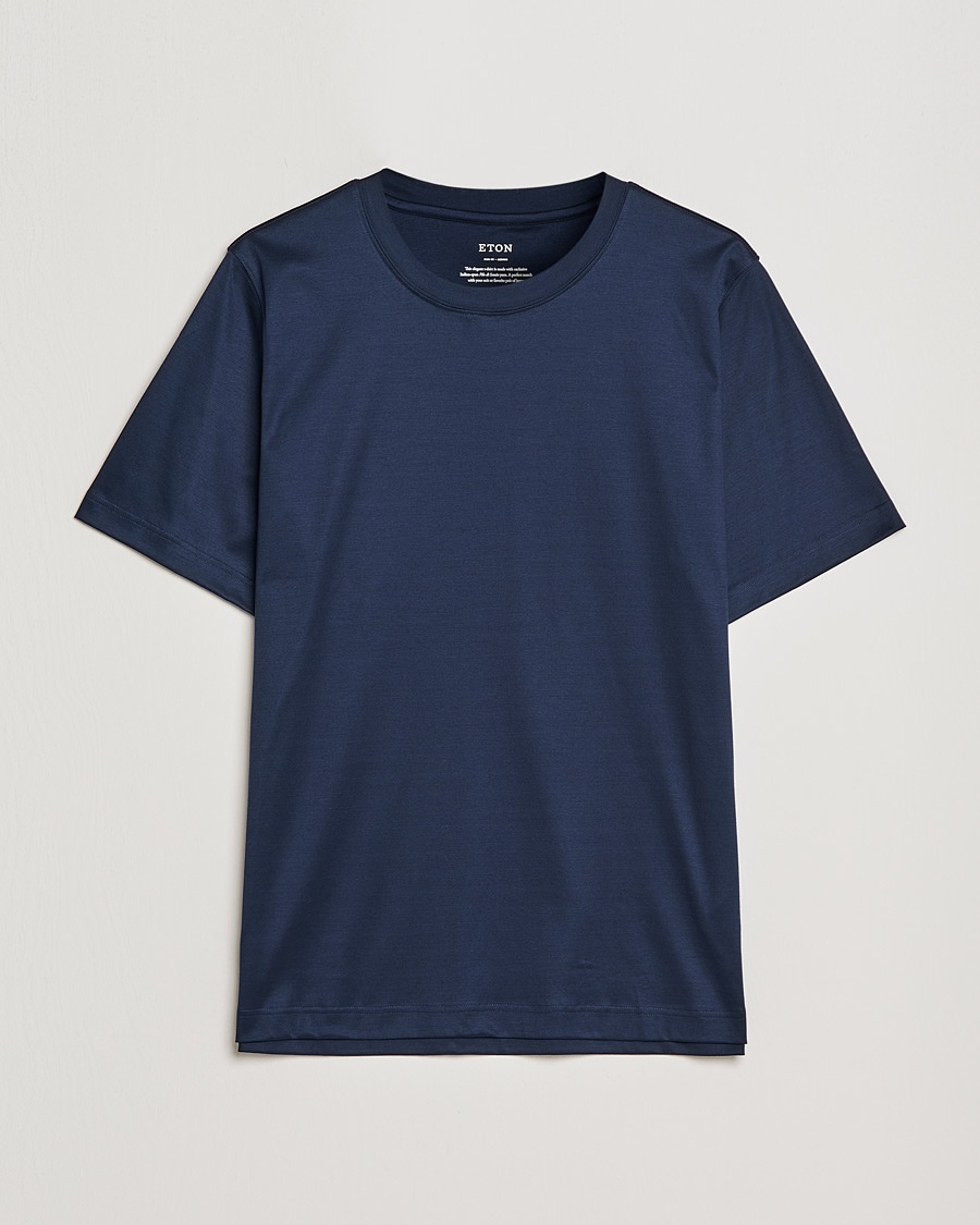 Eton Filo Di Scozia Cotton T-Shirt Navy – Blau