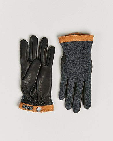 Herren | Unter 100 | Hestra | Deerskin Wool Tricot Glove Grey/Black