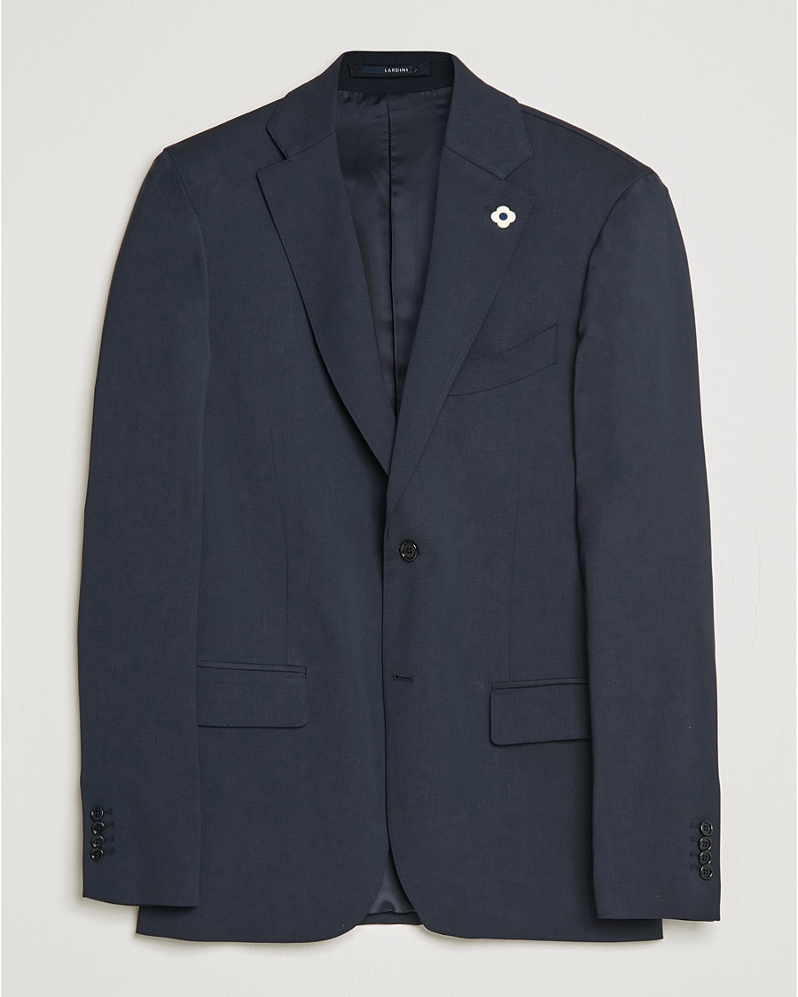 Lardini Two Button Wool Blazer Navy – Blau
