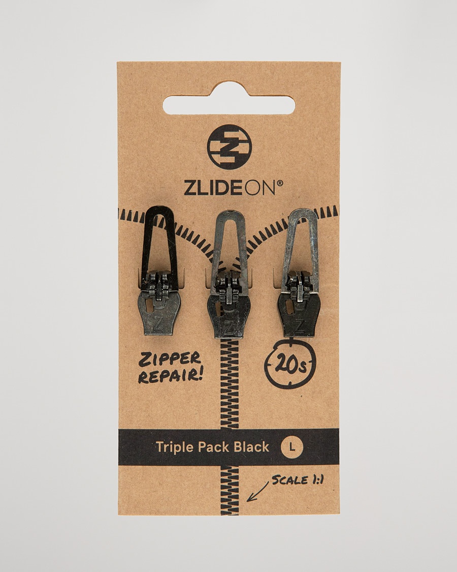 ZlideOn 3-Pack Zippers Black L – Schwarz