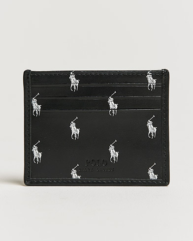 Herren | Kartenetui | Polo Ralph Lauren | All Over PP Leather Credit Card Holder Black/White
