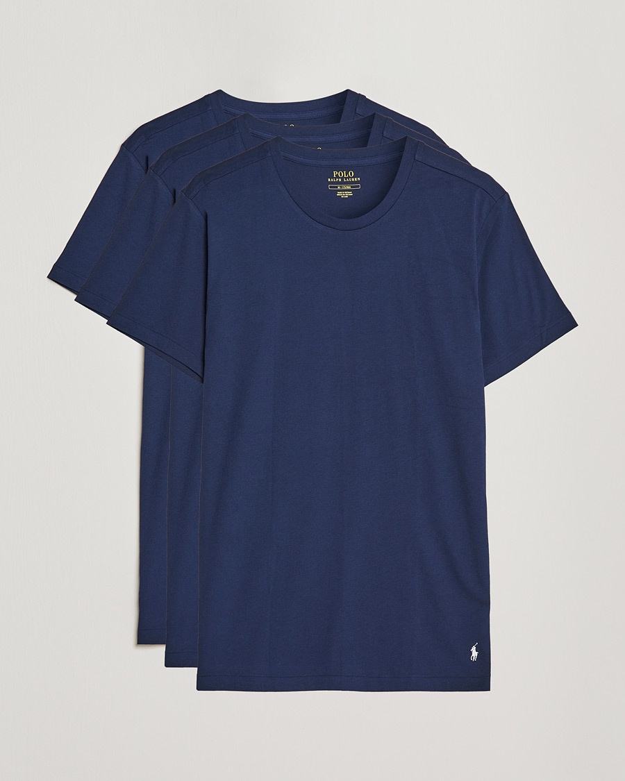 Polo Ralph Lauren 3-Pack Crew Neck T-Shirt Navy – Blau
